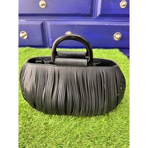 Genuine Leather Fringe Handbag Made in Italy Black Tassel Top Handle Bag Womens